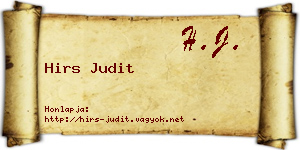 Hirs Judit névjegykártya